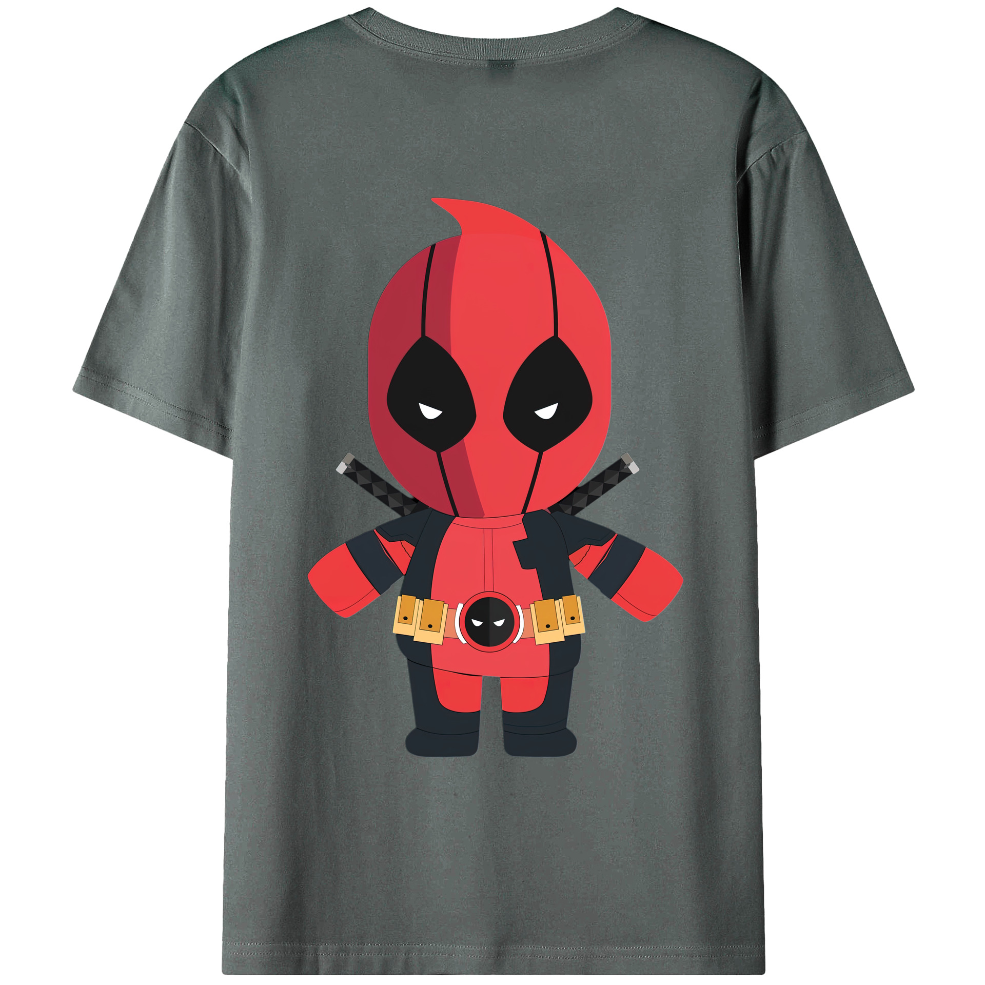 （画像用） Deadpool デッドプール 綿100％ メンズ半袖Tシャツ（バックプリント） 通気性